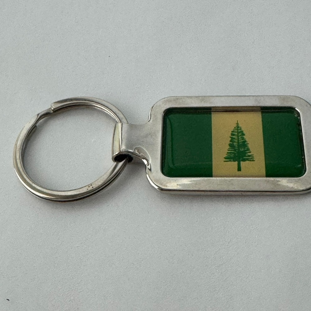 Norfolk‎ Island Flag Tree Rectangle Metal Keychain Souvenir Key Ring